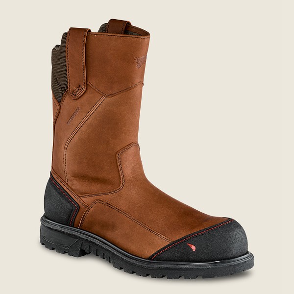 Botas de Seguridad Red Wing Hombre Marrom/Negros - Brnr Xp - 11-Inch Waterproof Toe Pull-On - 583-GU